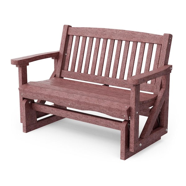 Wildridge Classic 2-Person Cherrywood Plastic Outdoor Mission Glider