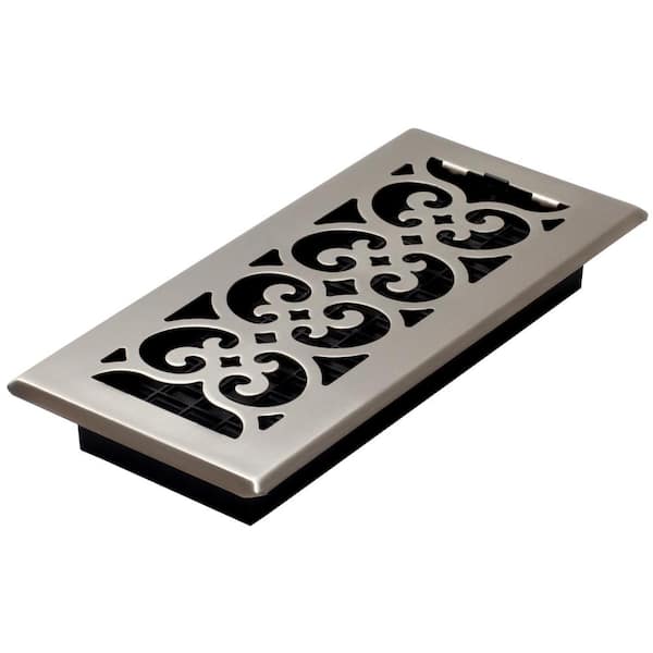 6 PACK 4x10 Antique Steel Decorative Floor Air Vent Covers Diffuser Cover Grate 