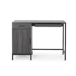 Gallaudet 43.25 in. Rectangular Dark Grey Wood 3-Drawer Computer Desk with Cabinets