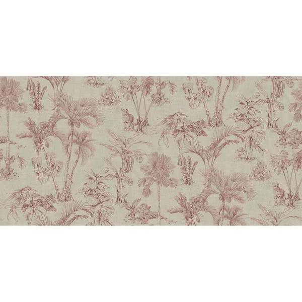 Advantage Zapata Merlot Tropical Jungle Wallpaper Sample