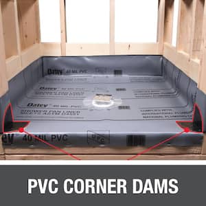 PVC Shower Pan Liner Corner Dam (2-Pack)
