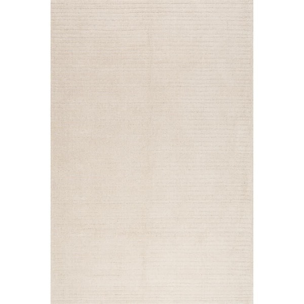 Southwest Striped Wool Beige 8 ft. x 10 ft. Indoor/Outdoor Patio Area Rug