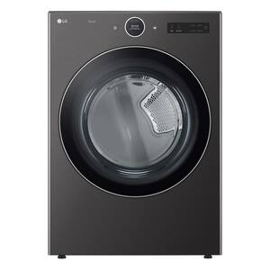 7.4 cu. ft. Smart Ultra Large Capacity Gas Dryer with Sensor Dry, Turbo Steam Technology in Black Steel
