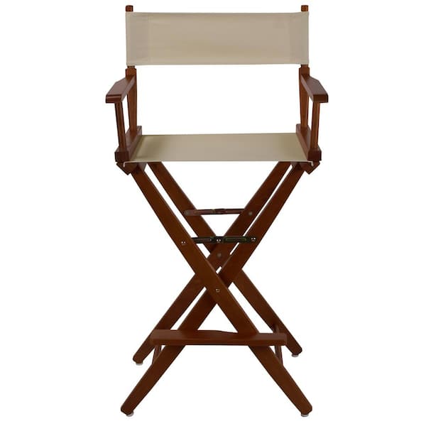 American Trails 30 in. Extra-Wide Mission Oak Wood Frame/Natural Canvas Seat Folding Directors Chair