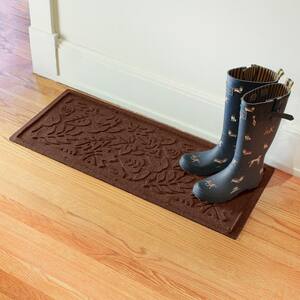 Weatherguard Pro Fall Day Dark Brown 15 in. x 36 in. PET Polyester Indoor Outdoor Boot Tray