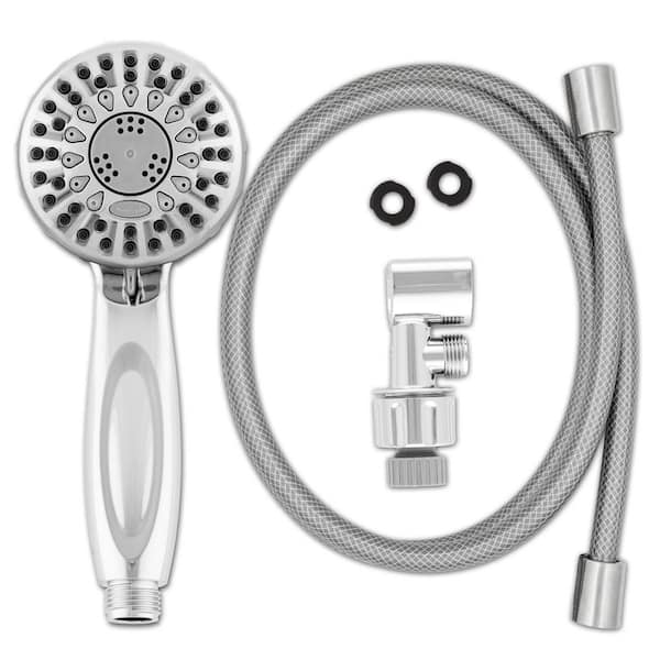 Waterpik 5 Spray 3 5 In Single Wall Mount Handheld Shower Head In Chrome Trs 553e The Home Depot
