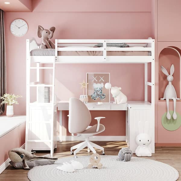 Bunk bed hot sale with cabinet