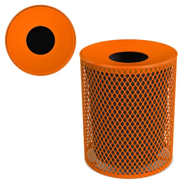 32 Gallon Outdoor Commercial Expanded Metal Portable Trash Receptacle
