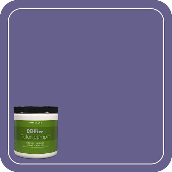 BEHR PREMIUM PLUS 8 oz. #S-G-630 Majestic Purple Semi-Gloss Interior/Exterior Paint & Primer Color Sample