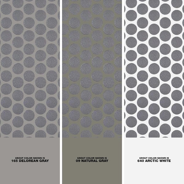 Jeffrey Court Thunderhead Gray 12.25 in. x 11.375 in. x 6 mm Penny Round Matte Porcelain Wall and Floor Mosaic Tile