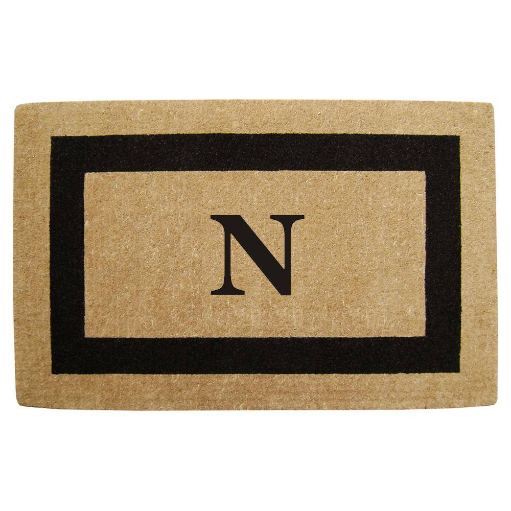 Heavy Duty Brown 22 in. x 36 in. Coir Single Picture Frame Monogrammed N Indoor Outdoor Door Mat price history on PriceWatchPro