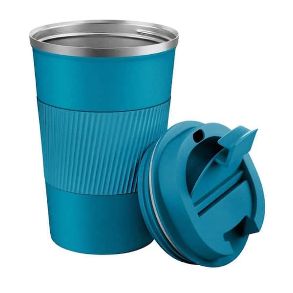 Unbranded 12 oz Blue Stainless Steel Insulated Travel Coffee Mug with  Leakproof Lid Double Walled Reusable Cup 1 Piece 29ESA05662