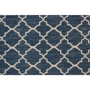 Verandah - Marine - Blue 13.2 ft. 36 oz. Polyester Pattern Installed Carpet