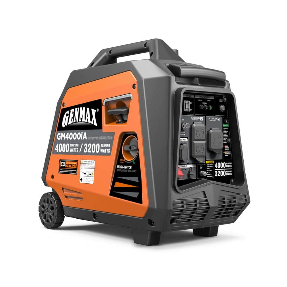 4000-Watt Recoil Start Gasoline Powered Inverter Generator Light-Weight and Quiet With 145cc OHV Engine -  GENMAX, GM4000iA