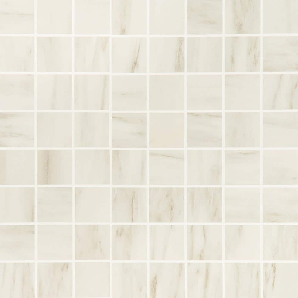 Saroshi Dolomite Snow 11.81 in. x 11.81 in. Matte Porcelain Marble Look Floor and Wall Mosaic Tile (0.96 sq. ft./Each) price history on PriceWatchPro