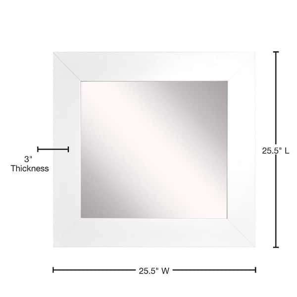 20 in. W x 20 in. H Framed Square Bathroom Vanity Mirror in White