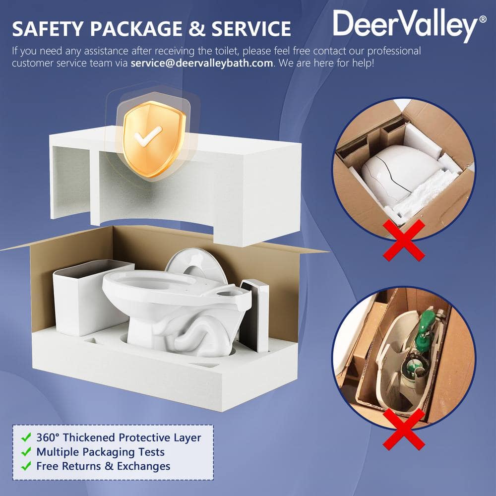 21-Inch White Ceramic Elongated High Efficiency Toilet