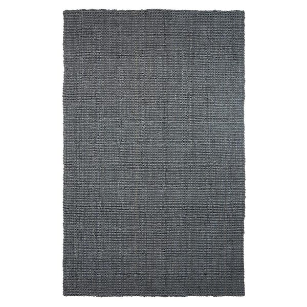 SUPERIOR Kula Charcoal 6 ft. x 9 ft. Hand Braided Jute Area Rug