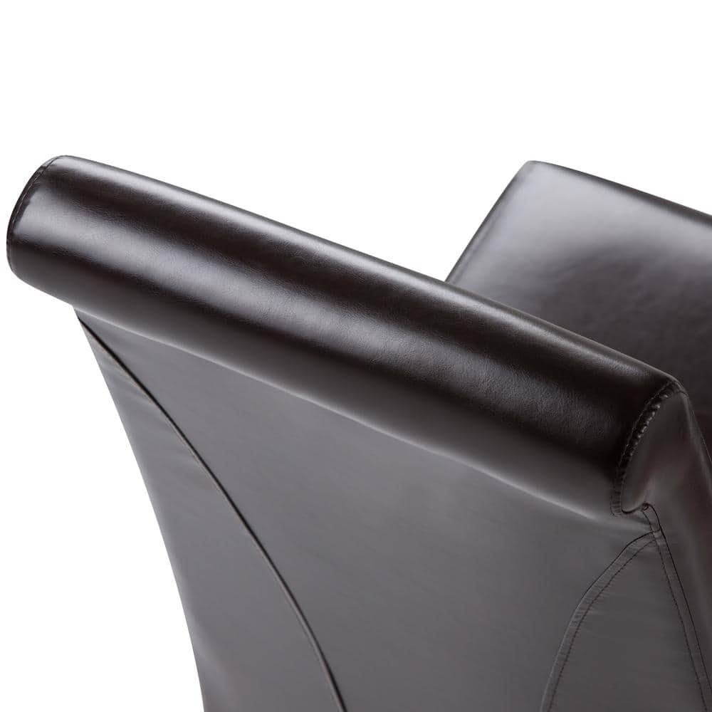 Tanners Brown Faux Leather Upholstered Parsons Side Chair Set
