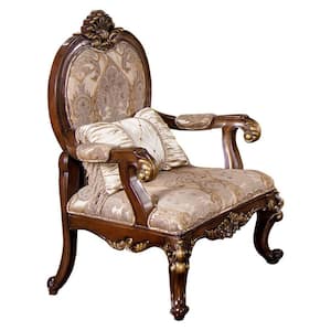 Oxford Traditional Hazelnut Floral Fabric Arm Chair