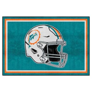 Miami Dolphins Aqua 5 ft. x 8 ft. Plush Area Rug