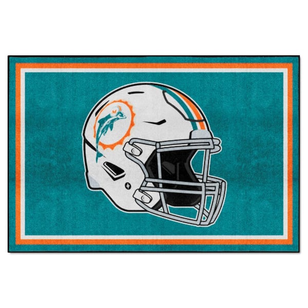 Miami Dolphins flag, NFL, blue white metal background, american