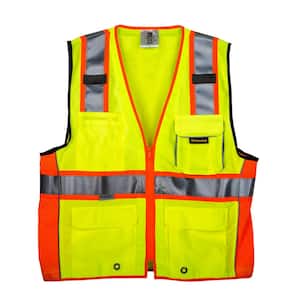 Large 3M Class 2 Safety Vest with Pockets and Zipper Closure