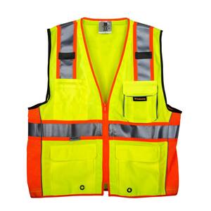 Epaulettes Hi Viz Security Vest with 3M Banding Size XL 44in chest and badges Utility Loops
