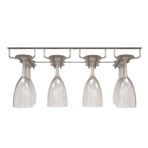 Silver Under Cabinet 12-Glasses Sectional Wine Glass Rack Hanger