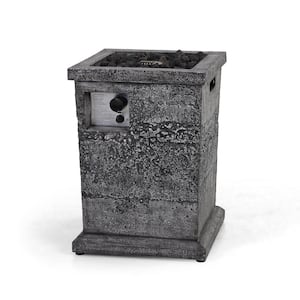 17.72 in. W x 24.8 in. H Square Propane Grey Fire Pit with Special Materials TerraFab