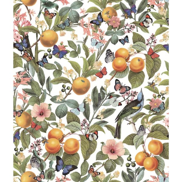 Multicolored Citrus Matte Finish Peel and Stick Vinyl Wallpaper