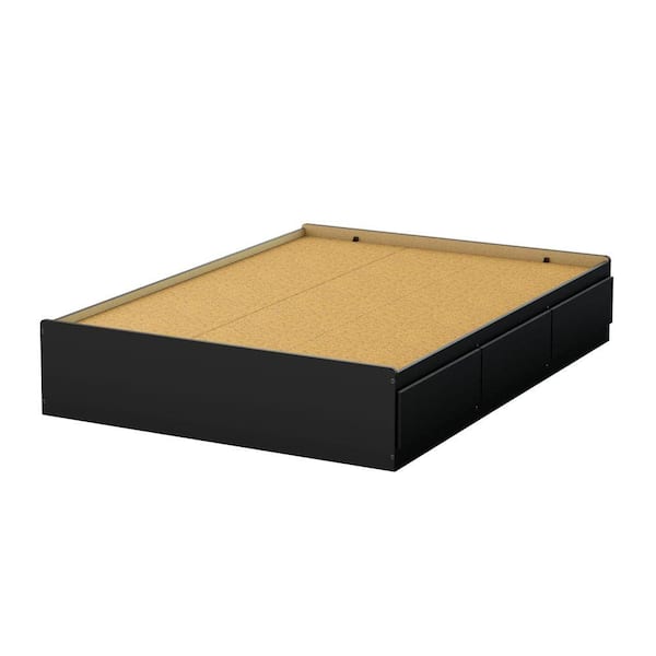 Step One 3-Drawer Full-Size Storage Bed in Pure Black