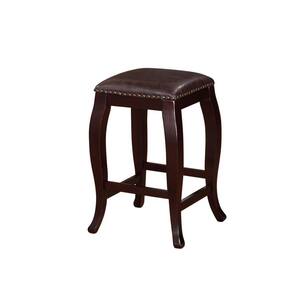 San Francisco 24 in. Brown Wenge Cushioned Bar Stool