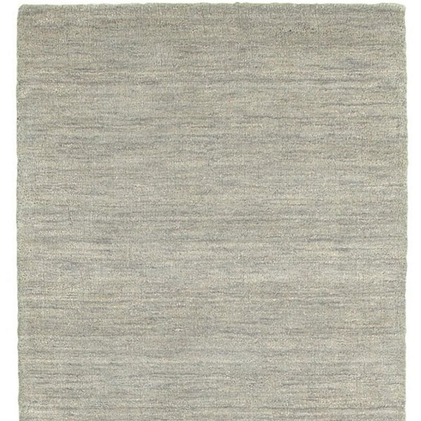 2 ft. x 8 ft. Gray Solid Color Washable Area Rug