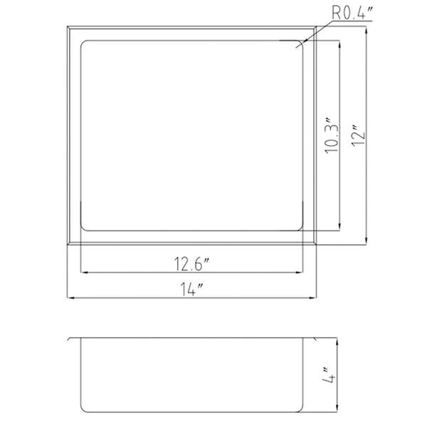 AKDY 14 in. W x 12 in. H x 4 in. D 18-Gauge Stainless Steel Bathroom Shower Wall NICHE in Matte Black