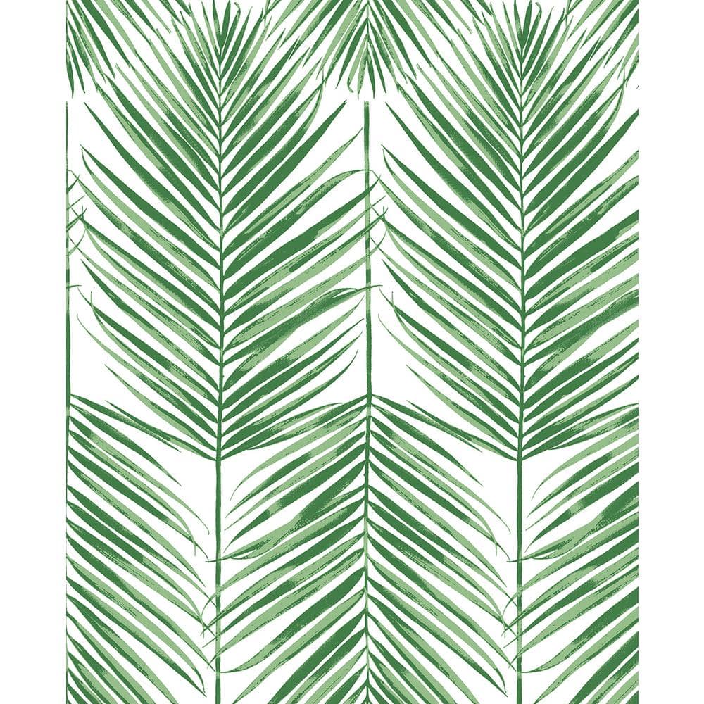 Green Palm Leaf Summer Boho-chic Prepasted Wallpaper