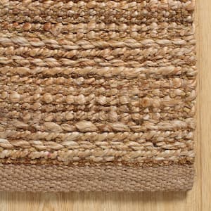 Tan 5 ft. x 7 ft. 9 in. Natural Jute and Chenille Handwoven LR03302 Area Rug