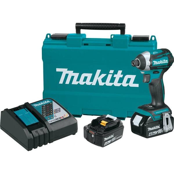 Makita 18-Volt LXT Lithium-Ion Brushless 1/4 in. Cordless Quick-Shift Mode 3-Speed Impact Driver with (2) Batteries 4.0Ah Case