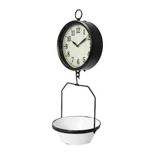 White Decorative Vintage Reproduction Enameled Scale Wall Clock