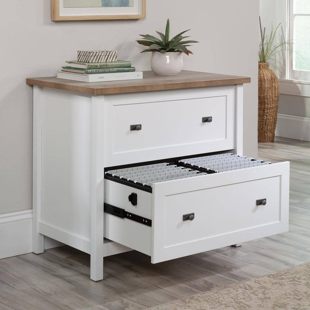 White Engineered Wood 2-Drawer Lateral File Cabinet