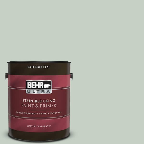 BEHR ULTRA 1 gal. #N400-2 Frosted Sage Flat Exterior Paint & Primer