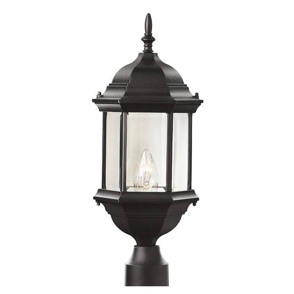 Bel Air Lighting Josephine 1Light Black Outdoor Lamp Post Light Fixture with Clear Glass 4352