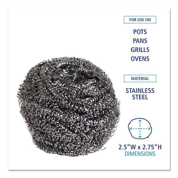 72 Pack Stainless Steel Sponges, Steel Wool Scrubber, Scrubbing Scouring  Pad for Pots, Pans and Ovens Great for Kitchen, Bathroom, Outdoors by