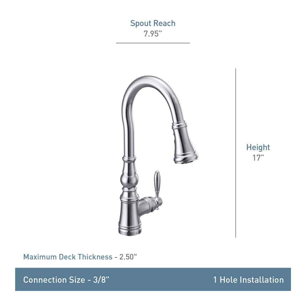 Chrome Transitional Kitchen Faucet with Pull-out Spray