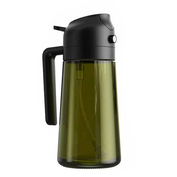 16 oz./470ml Glass Black Olive Oil Dispenser and Sprayer for Cooking Air Fryer Salad with Stickers Light-Proof
