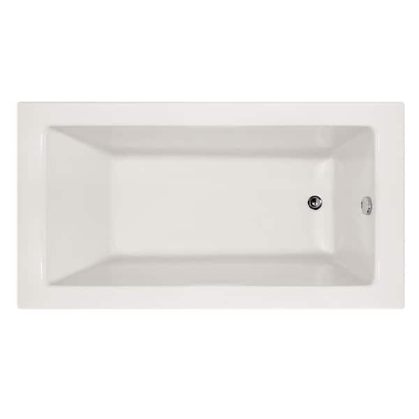 Hydro Systems Shannon 60 in. Acrylic Right Hand Drain Rectangular Alcove Soaking Tub in White