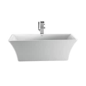 Tara 60 in. Acrylic Flatbottom Non-Whirlpool Bathtub in White with Integral Drain in White
