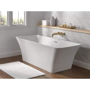 Torrelle 67 in. x 30 in. Soaking Bathtub with Center Drain in White