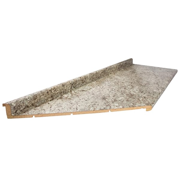 Hampton Bay 10 ft. Left Miter Laminate Countertop in Textured Tuscan Romano with Bullnose Edge and Integrated Backsplash