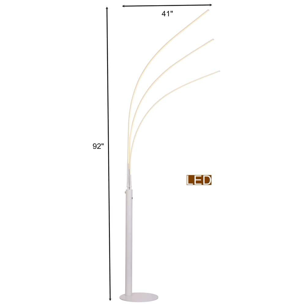 Aurora Adjustable 92" White LED Arch Tree Floor Lamp